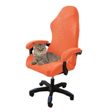 Imagem de Capas de cadeira de jogos com capas de apoio de braço, capas de assento elásticas para cadeira de escritório para jogos com zíper giratório (laranja)