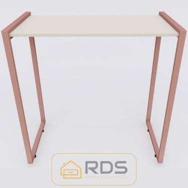 Imagem de Aparador Bella Com Pés Rosé Gold 90x45x90 - RDS Metalúrgica, Off-White