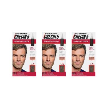Imagem de Grecin 5 Shampoo Tonalizante Castanho - Kit Com 3Un