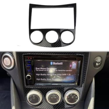 Imagem de Fewshaw Painel de ar condicionado de controle central estilo fibra de carbono, acessórios de acabamento de capa de rádio para Nissan 370Z (moldura externa - para modelos com tela)