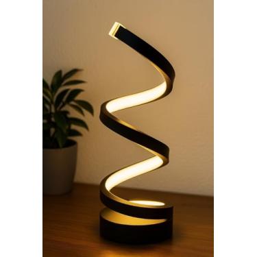 Imagem de Abajur Espiral Luminária De Mesa Moderno LED Design Contemporâneo Luz Frio/Quente Bivolt - Ideal para Escritório, Sala, Quarto, cabeceira de cama - SHACK