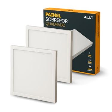 Imagem de Kit 2 Unidades ALUT Painel LED de Sobrepor Quadrado, 36W Plafon 6500K Branco Frio, Luminária Bivolt de Instalação Rápida