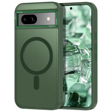 Imagem de Casehas Capa magnética para Google Pixel 8a, [proteção contra quedas de grau militar] [compatível com MagSafe] à prova de choque, fina, translúcida, fosca, antiderrapante para mulheres, meninas