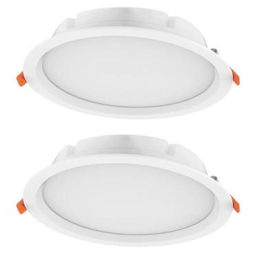 Imagem de 2 Luminárias Led De Embutir Redonda 3000k Ledvance 7021286