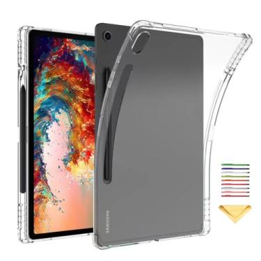 Imagem de UUcovers Capa transparente para Samsung Galaxy Tab S10 FE Plus 5G 13,1 polegadas modelo 2025 (SM-X620/SM-X626B), com suporte para caneta S, antiamarelamento, capa traseira de TPU macio transparente