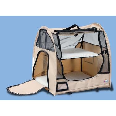 Imagem de Tenda simples para pets, dobrável, beige, tamanho 48x53x54cm