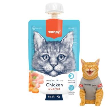 Imagem de Petisco para Gatos Wanpy Sachê Creamy Cremoso – Frango e Cenoura – 90g Alta Proteína, Natural, Enriquecido com Vitaminas e Taurina