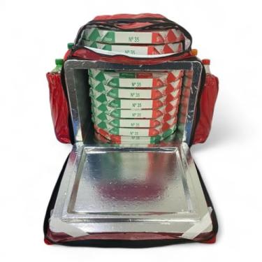 Imagem de Bag ImpermeáVel Para Entrega Delivery Com Caixa de Isopor TéRmica Laminada de 45L Motoboy(VERMELHA)
