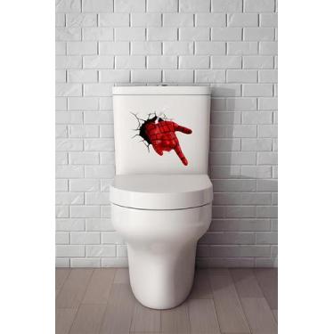 Imagem de Adesivo para Vaso Sanitário Mão Homem Aranha - Lojinha da Luc Adesivos