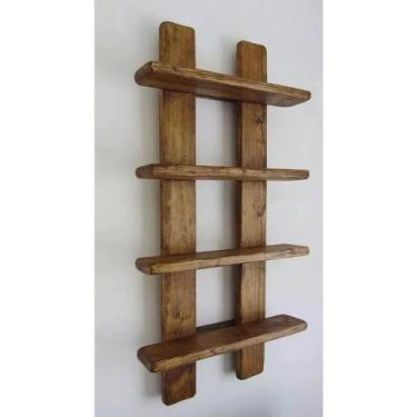 Imagem de Prateleira Rústica Em Madeira Com 4 Prateleiras - mtn