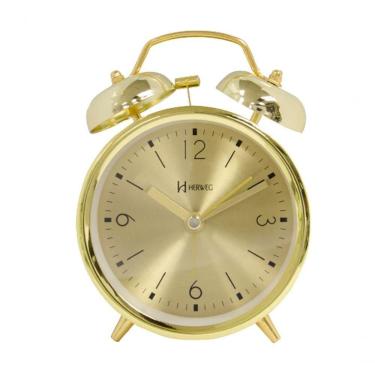 Imagem de Relógio Despertador De Mesa Dourado Herweg 272029 Único
