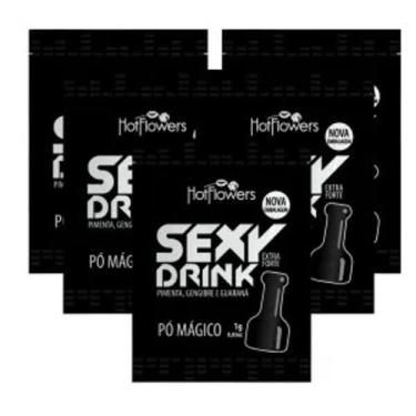 Imagem de Kit 5 Sexy Drink Pó Mágico Extra Forte Sache 1g Hot Flowers