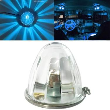 Imagem de 1 pacote com marcador lateral de vidro seta luzes de melancia lente transparente azul gelo LED marcador lateral luzes de seta com moldura de substituição para caminhões Kenworth Peterbilt Freightliner