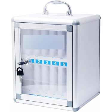 Imagem de Fechaduras De Móveis Trsparent Lockable Armazenamento De Telefone Móvel Caixa De Armazenamento Equipe Estudantil Armazenamento De Telefone Móvel Caixa Restaurt Armário De Arm, Silver, 12