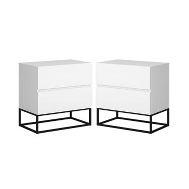 Imagem de Conjunto 2 Criados Quarto Casal / Solteiro Industrial 2 Gavetas