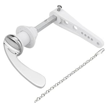 Imagem de CHICHIYANG Kit universal de braço de alavanca de alavanca de liga de zinco com corrente, suporte frontal de aderência confortável, adequado para a maioria dos tanques de vaso sanitário