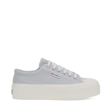 Imagem de Superga Tênis feminino 2631 Stripe Platform, Cinza Lilla/Favorio, 35 BR