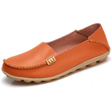 Imagem de Mocassim feminino VenusCelia confortável sem salto, Laranja, 10.5