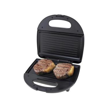 Imagem de Sanduicheira E Grill Britania Crome Inox Preta 220V, Preto e Cinza, 22