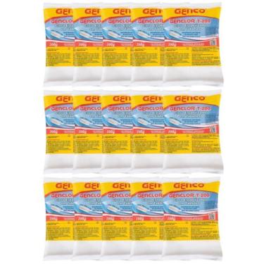 Imagem de Kit 15 Pastilhas Tabletes Cloro Estabilizado Genclor T-200 - Genco