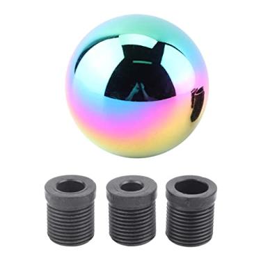 Imagem de QANYEGN Botão de munça de marchas, kit de aptador de botão de munça, alavanca de câmbio de engrenagem de carro redon de bola de bola com três aptadores de plástico para a (Colorido)