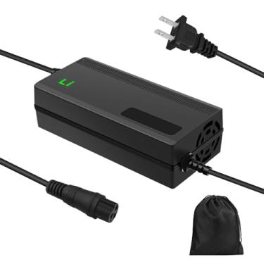 Imagem de Carregador de bateria rápido de 42V 3A para bateria de lítio de 36V, 7 tipos de plugues para escolher, sem necessidade de adaptador, mais seguro. Compatível com a maioria dos plugues. Com sistema de