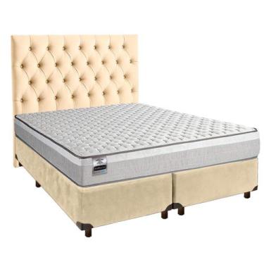 Imagem de Conjunto Cama Box Perola King + Colchão Molas Ensacadas Hanover Induco