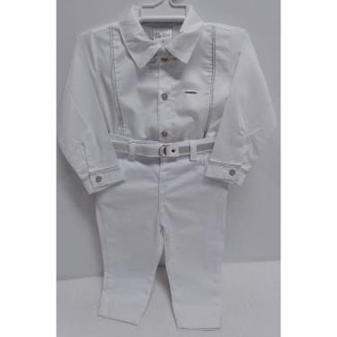 Imagem de Conjunto Luxo Bebê Menino Body Calça Batizado Paraiso 14663