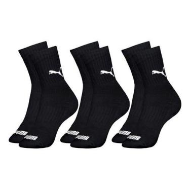 Imagem de Kit 3 Meias Esportivas Masculino Cano Médio 39 a 42 Puma