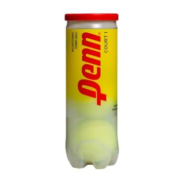 Imagem de Penn Bolas de tênis recreativas Court 1 – Bolas de tênis pressurizadas de feltro para uso regular – 1 lata, 3 bolas