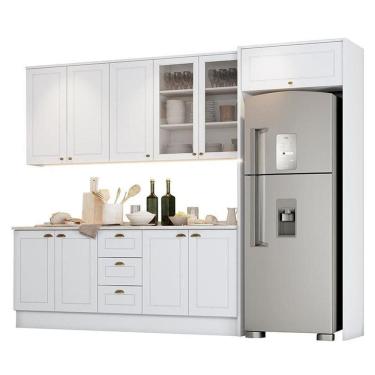 Imagem de Cozinha Completa Americana 5 Peças Com Lateral Branco - Móveis Henn Branco