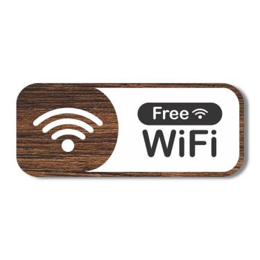 Imagem de Placa De Sinalização Aviso Wifi Free 25x10 Cm