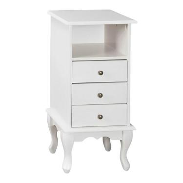 Imagem de Mesa De Cabeceira Com Gaveta E Nicho Pés Luiz Xv - Nude Laca