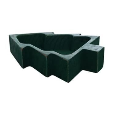 Imagem de Generic Bandeja de servir para árvore de Natal, decoração para festa de Natal, prato de lanche de madeira multiuso, fruteira para doces, reunião, casa, sala, Verde