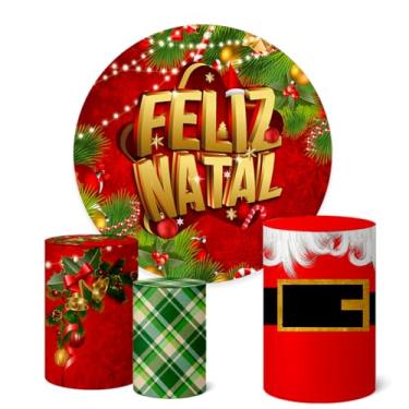 Imagem de Trio Capas Cilindro + Painel Sublimado 1,50m Natal (K1NAT074)