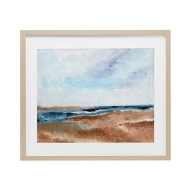 Imagem de Stupell Industries Impressão emoldurada Coastal View Horizon Birch design sob vidro por Nikita Jariwala, 13 x 16