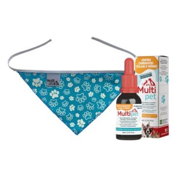 Imagem de Medicamento Contra Pulgas E Carrapatos 30ml + Bandana Para Pet (Bandana Azul, 30ml)