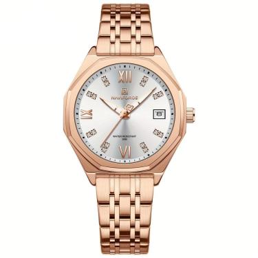 Imagem de Relógio Feminino Com Mostrador De Strass Em Aço Inoxidável 3atm à Prova De água Rose