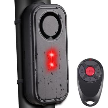 Imagem de Rupse Sistema de alarme de bicicleta 113db, IP66 à prova d'água e antifurto, sensor de alarme de vibração de carro com luz LED e controle remoto, adequado para bicicletas, motocicletas, carros, portas