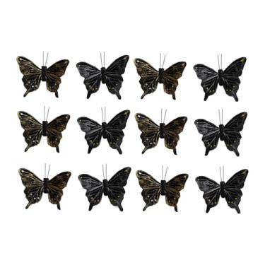 Imagem de predolo 12x Borboleta Decoração de Parede Artesanato Moderno Borboleta Artificial Decalque de Parede para Casamento, Grampo