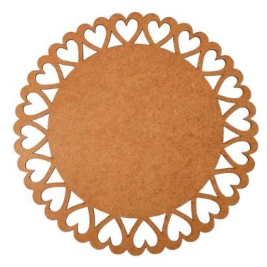 Imagem de Sousplat em MDF Cru Arabesco 35cm - MDF 3mm - Kit C/ 12 Unid. - LENOBR