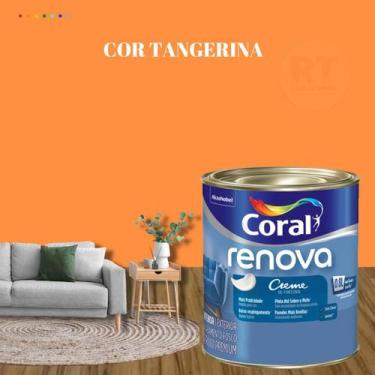 Imagem de Tinta de Parede Acrílica Coral Renova Cor Laranja 800ml Lavável Premiu