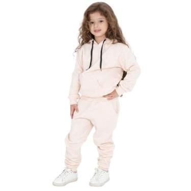 Imagem de Conjunto Infantil Menina Blusa e Calça Moletom - Daze Modas, Creme, 04