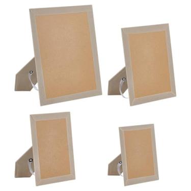 Imagem de BENECREAT 4 peças de reposição para porta-retratos com cavalete traseiro, 4 estilos de quadro de apoio para fotos, cavalete traseiro para molduras, arte em azulejo, montagem na parede, vertical ou