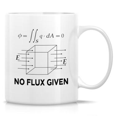 Imagem de Retreez Caneca engraçada de física – No Flux Given Joke Mug – Copo de café de cerâmica de 325 ml – Presente hilário para professores de física, nerds de ciências, engenheiros, estudantes STEM