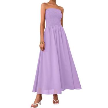 Imagem de Vestido de convidado de casamento PRETTYGARDEN Tube Top Maxi Purple XX