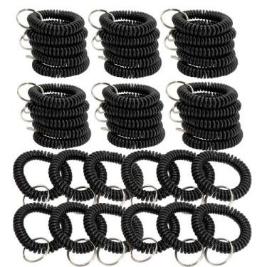 Imagem de Porta-chaves Wrist Coil, pacote com 100 unidades, plástico elástico pr