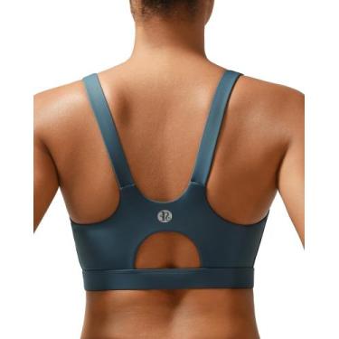 Imagem de Sutiã esportivo RUNNING GIRL High Support para mulheres - azul escuro