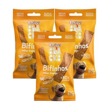 Imagem de Kit 3 Quatree Snacks Bifinho Sabor Frango 60g