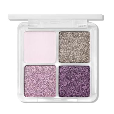 Imagem de Erinde Paleta de sombras de 4 cores - acabamentos foscos, metálicos e brilhantes, mistura pigmentada aveludada, fórmula cremosa, paleta de sombras esfumaçadas, sem talco, ritmo neon 56